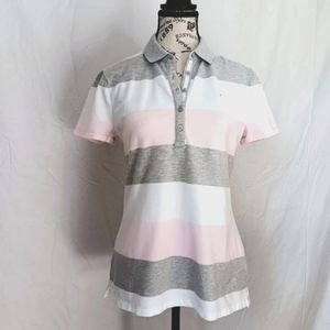 Tommy Hilfiger Colorblock Polo Shirt Golf Collared Top Women's Size S NWOT